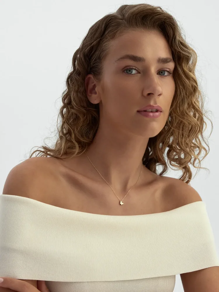 Kelebek Figürlü 14K Altın Kolye - 3