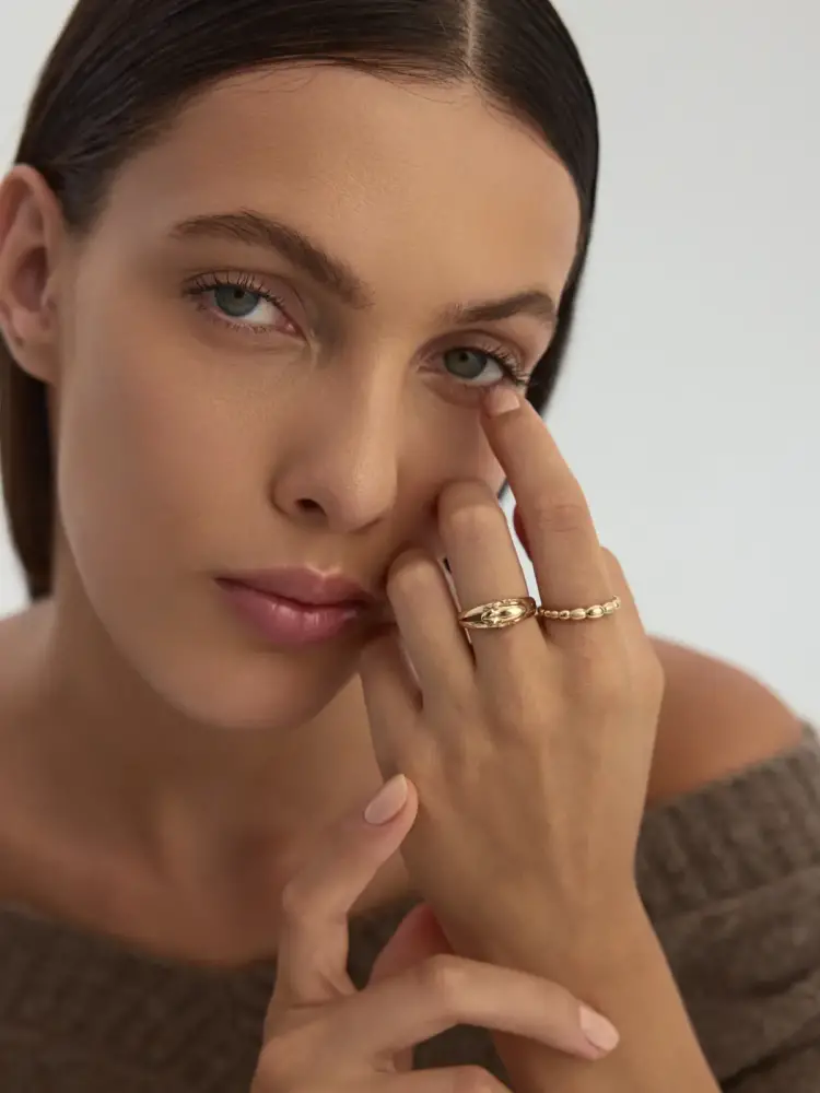 Kertenkele Figürlü 14K Altın Yüzük - 4