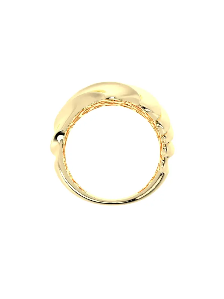 Kıvrımlı Formlu Modern 14K Altın Yüzük - 6