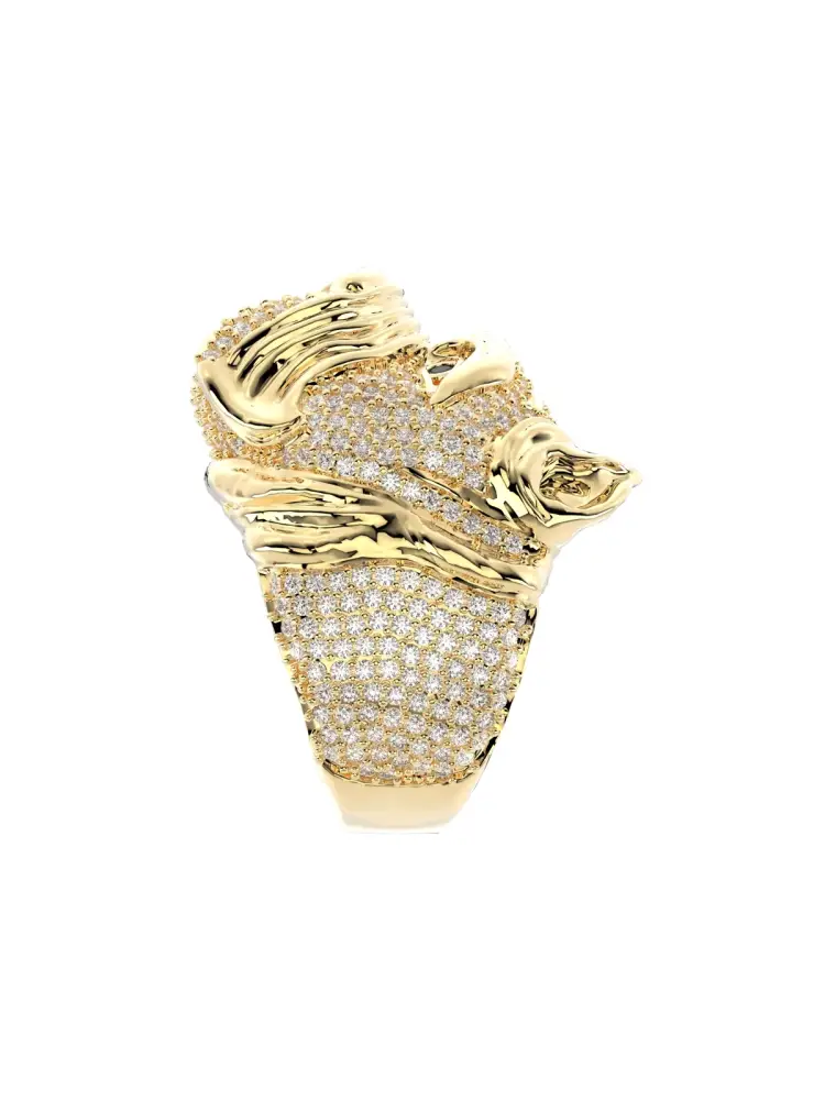 Köpek Figürlü Lüks 14K Altın Yüzük - 8