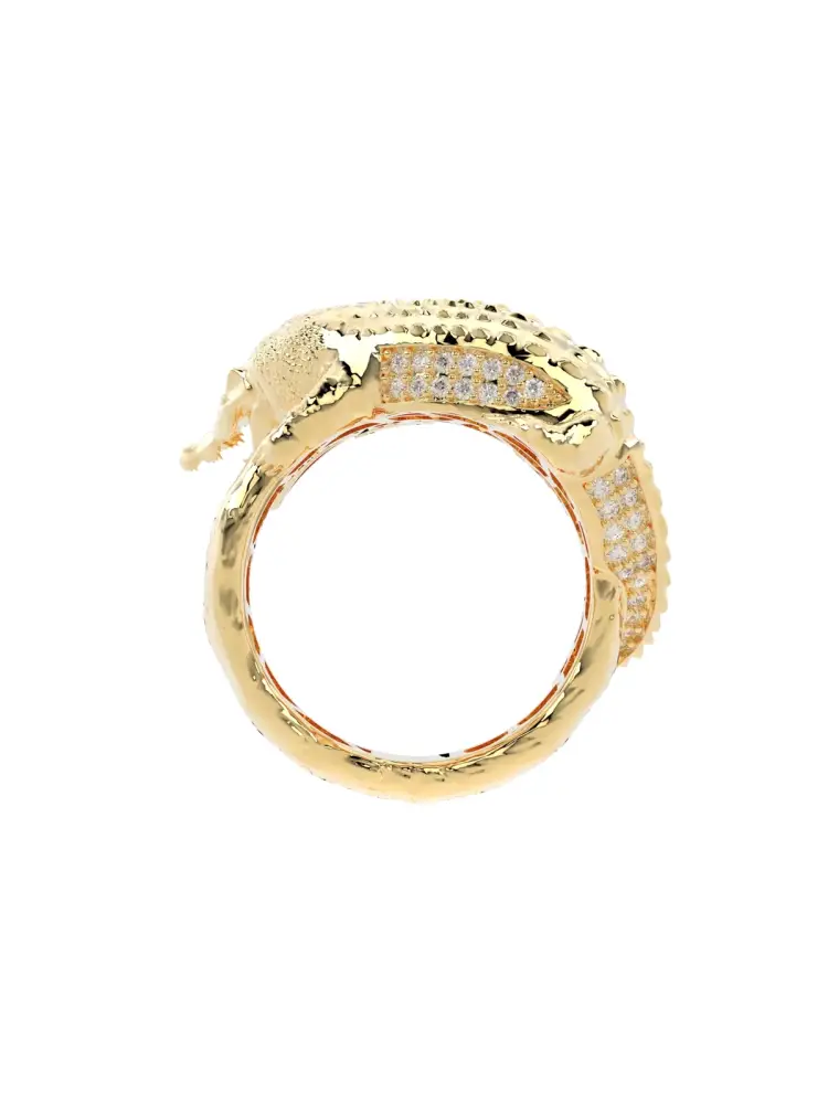 Krokodil Figürlü Modern 14K Altın Yüzük - 7