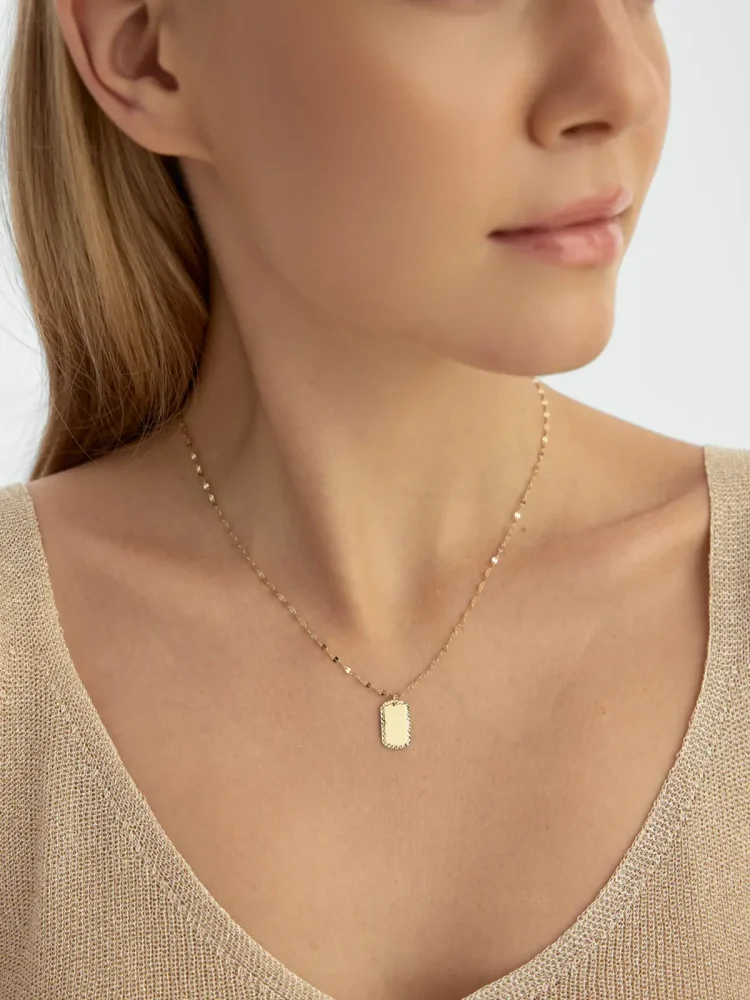 Künye Formlu 14K Altın Kolye - 3