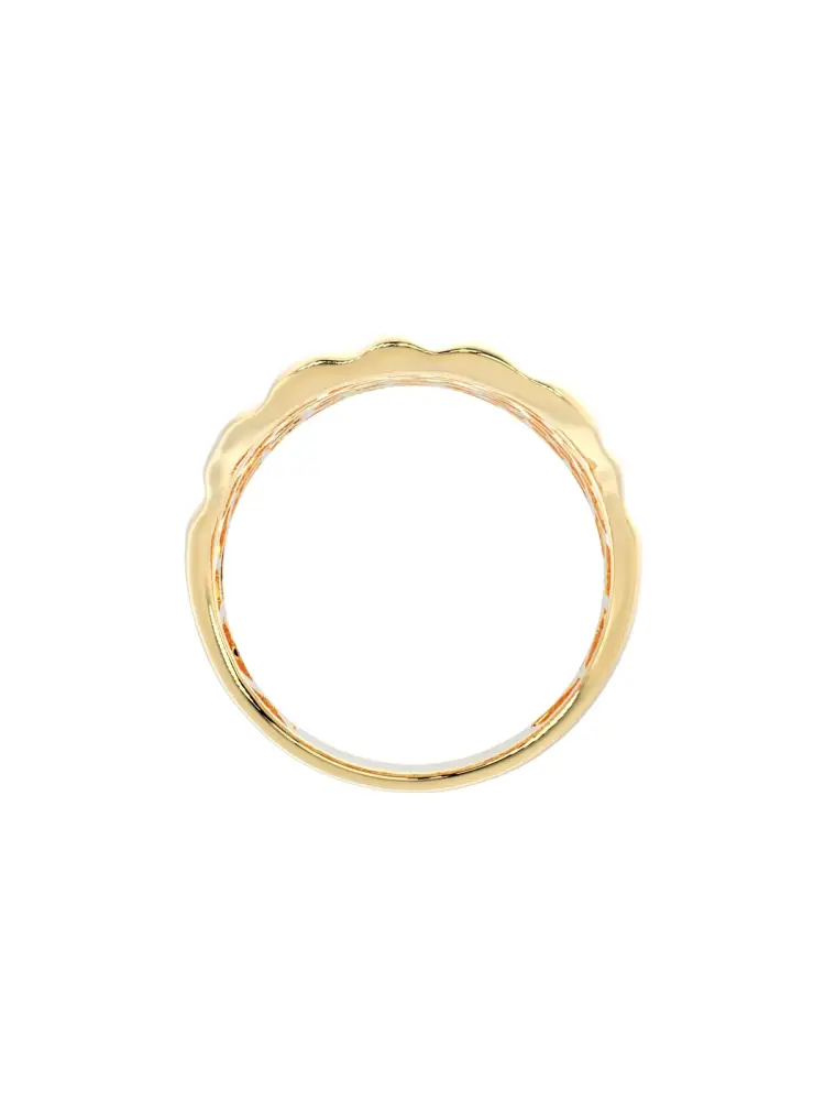 Organik Dokulu Modern 14K Altın Yüzük - 6