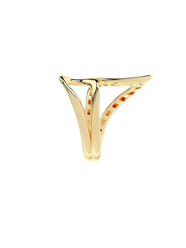 Organik Formlu Modern 14K Altın Yüzük - 7