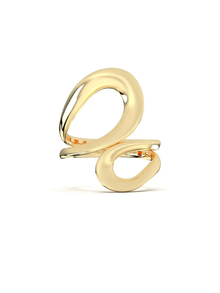 Organik Formlu Modern 14K Altın Yüzük - 5