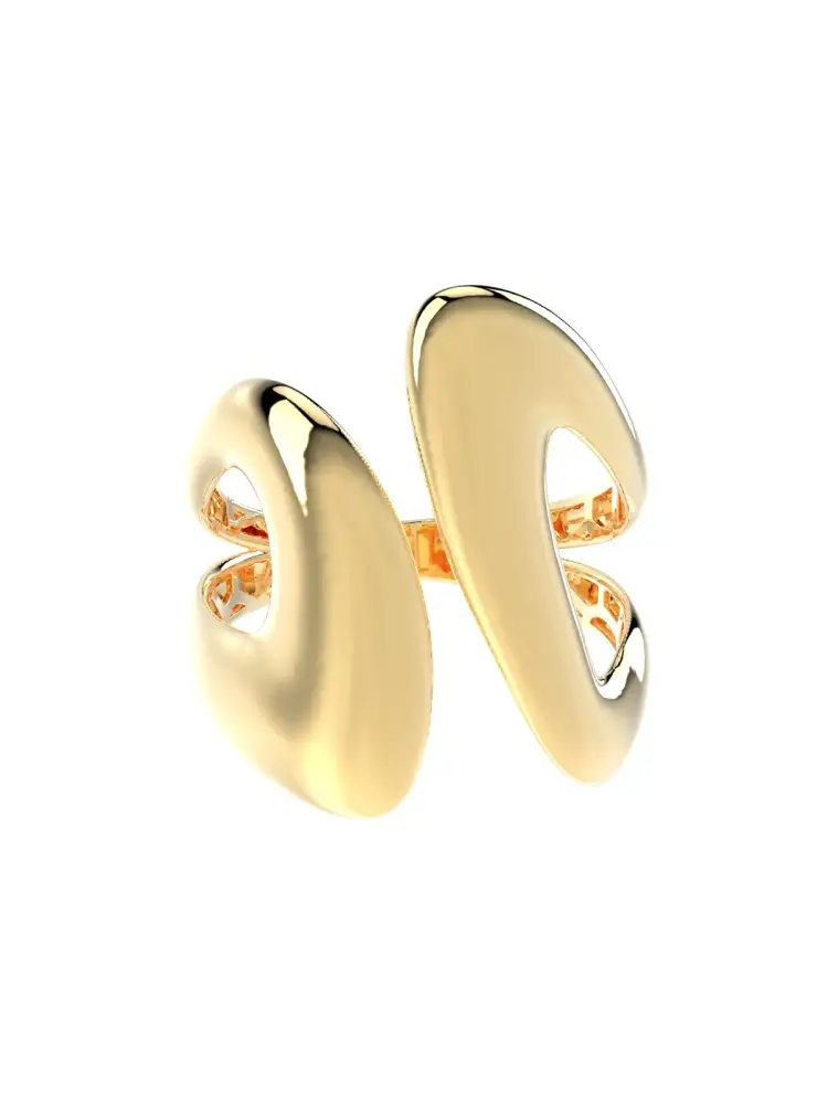 Organik Formlu Modern 14K Altın Yüzük - 5