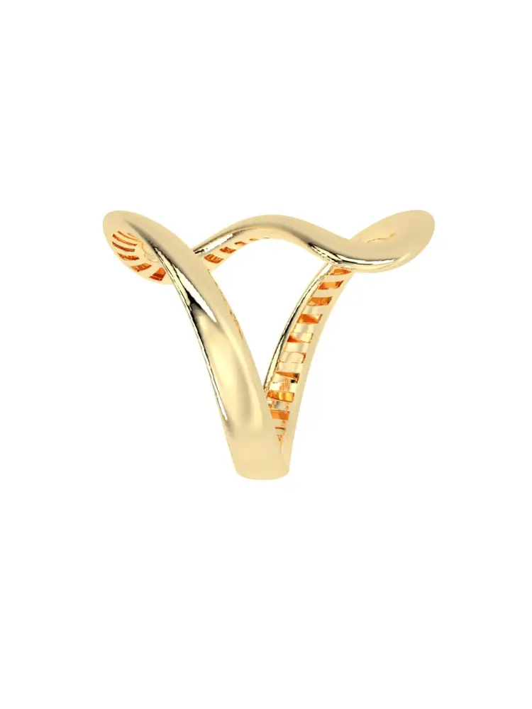 Organik Formlu Modern 14K Altın Yüzük - 7