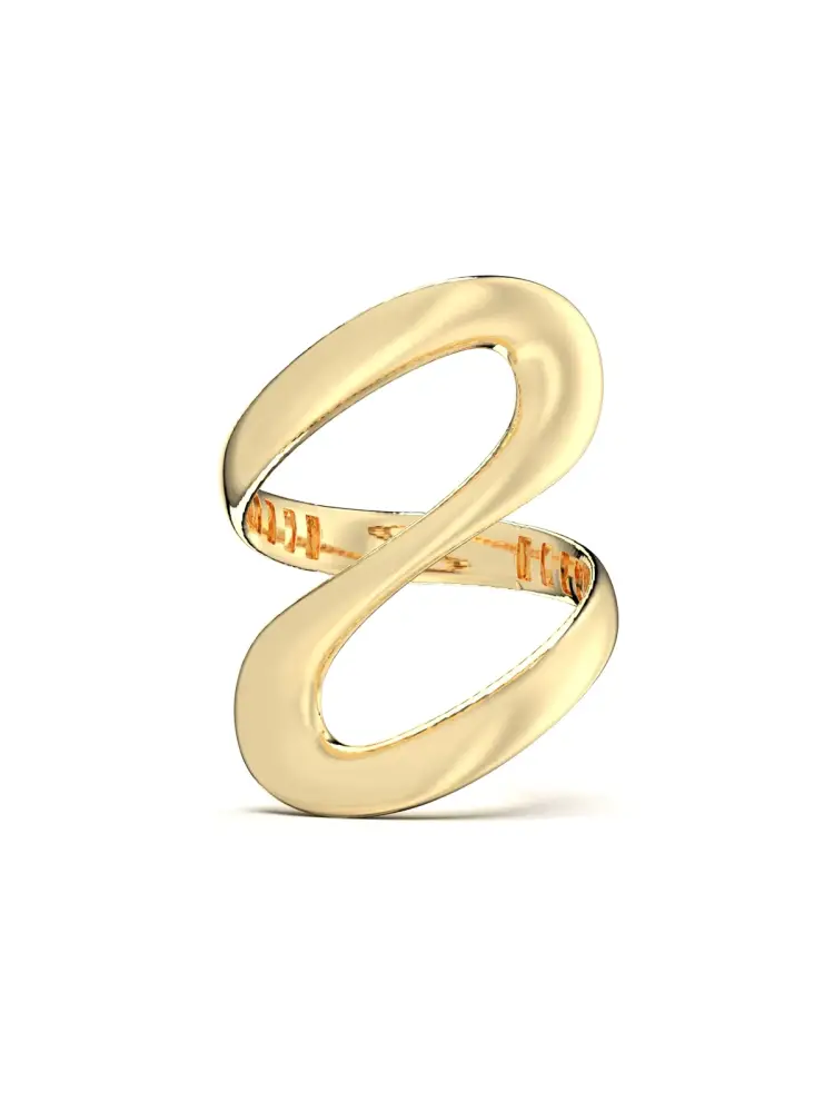 Organik Formlu Modern 14K Altın Yüzük - 6