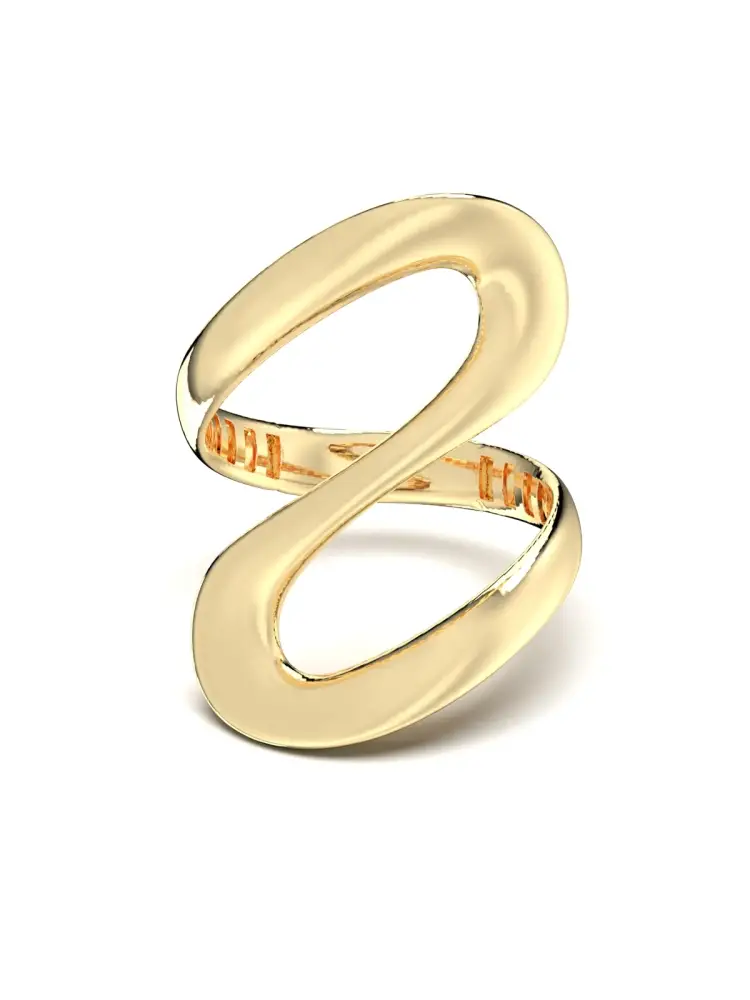 Organik Formlu Modern 14K Altın Yüzük - 1