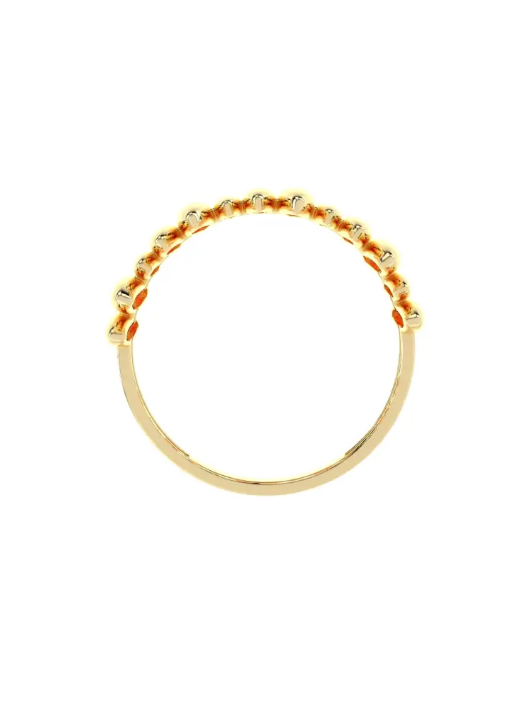 Oval Dizilimli Modern 14K Altın Yüzük - 6