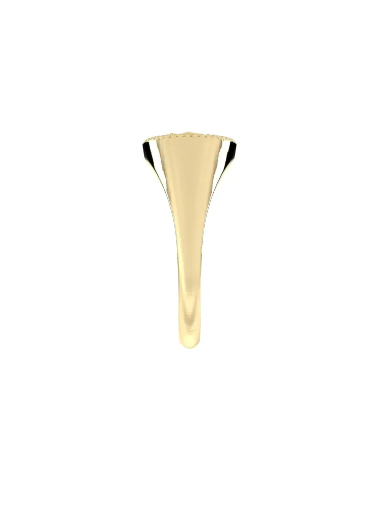 Oval Motifli Modern 14K Altın Yüzük - 7