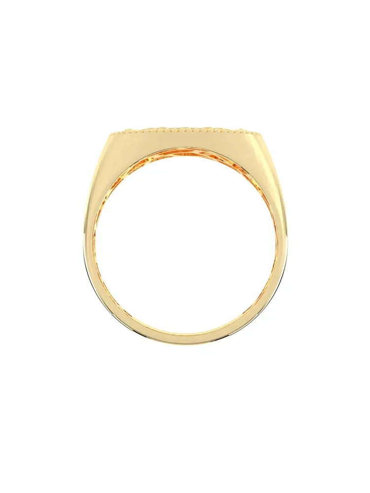 Oval Motifli Modern 14K Altın Yüzük - 5