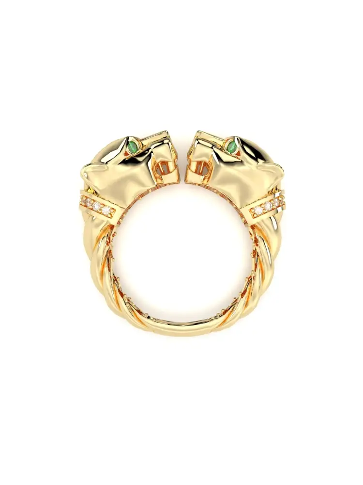 Panter Başlı Vintage 14K Altın Yüzük - 6