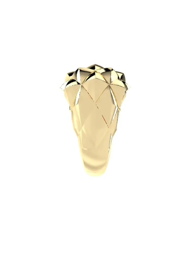 Sade Geometrik Formlu 14K Altın Yüzük - 7