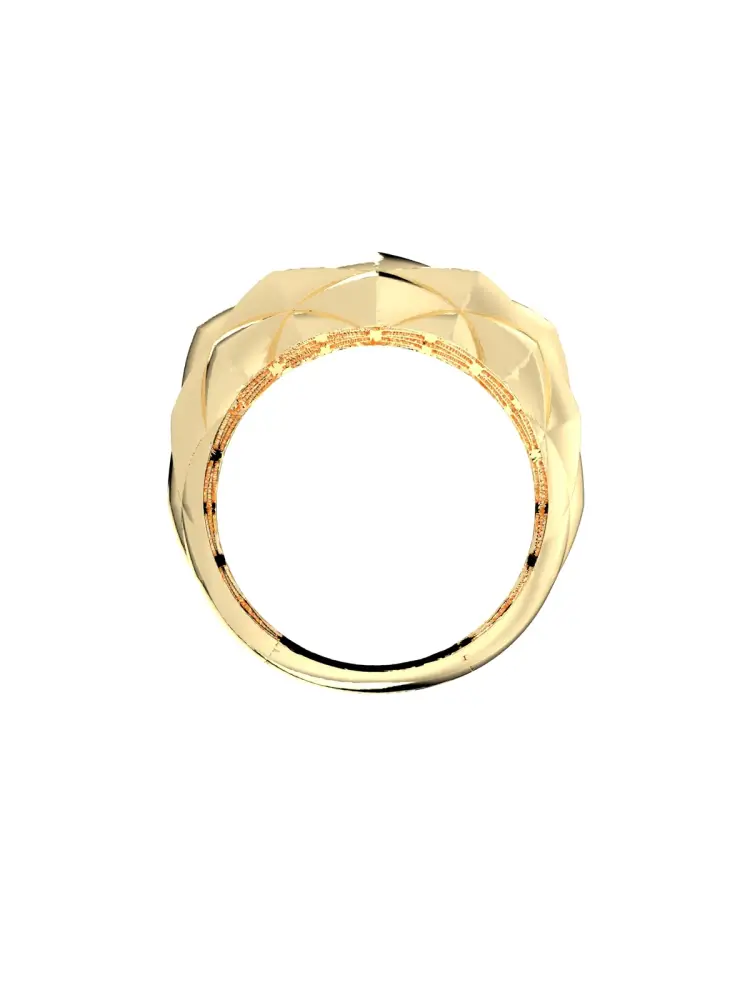 Sade Geometrik Formlu 14K Altın Yüzük - 6