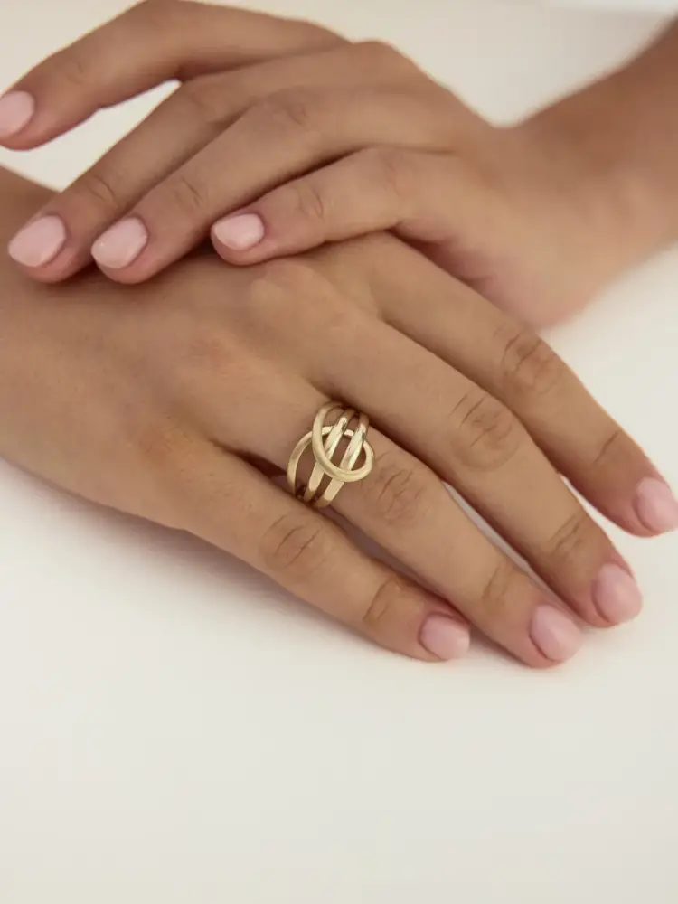 Sarmal Formlu Modern 14K Altın Yüzük - 4