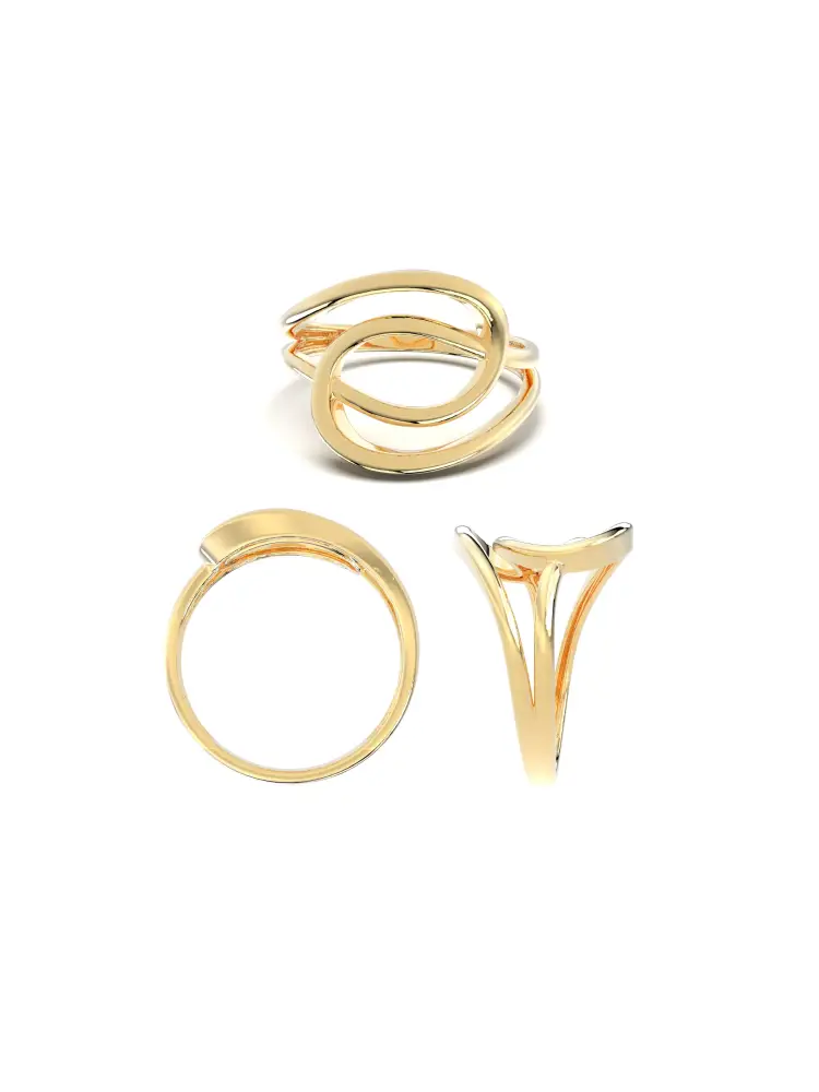 Sonsuz Düğüm Formlu Modern 14K Altın Yüzük - 8