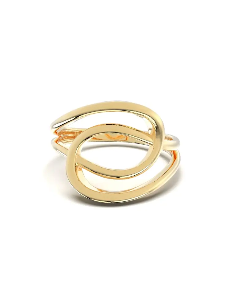 Sonsuz Düğüm Formlu Modern 14K Altın Yüzük - 1