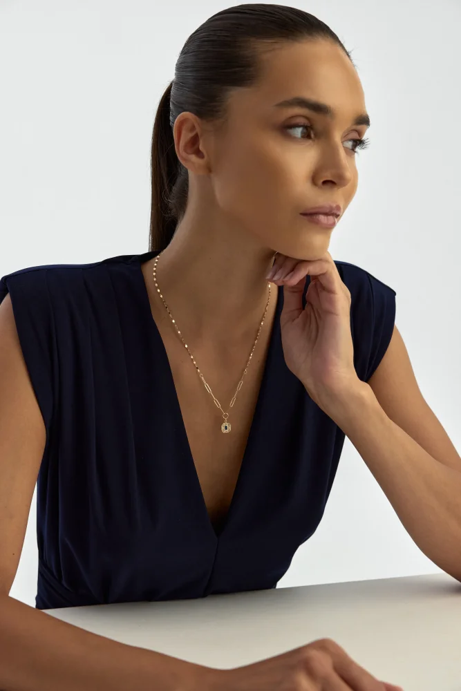 Taşlı Mistik 14K Altın Kolye - 2