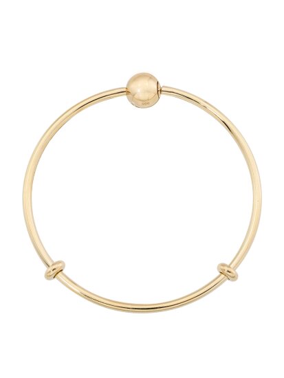 Top Kilitli Charm 14K Altın Bileklik - 