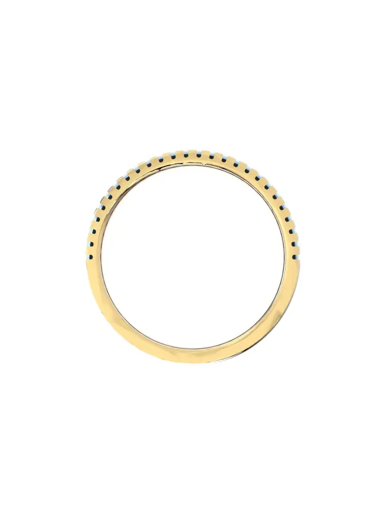 Turkuaz Taşlı Minimal Tamtur 14K Altın Yüzük - 6