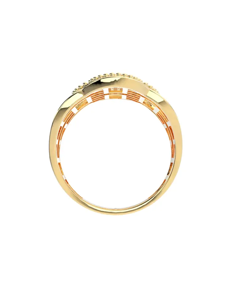 Vintaj Esintili Fileto Taşlı 14K Altın Yüzük - 6