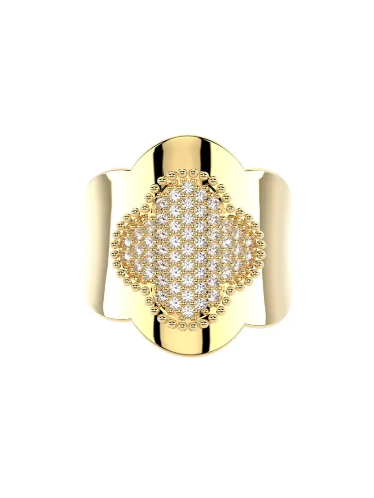 Vintaj Esintili Fileto Taşlı 14K Altın Yüzük - 5