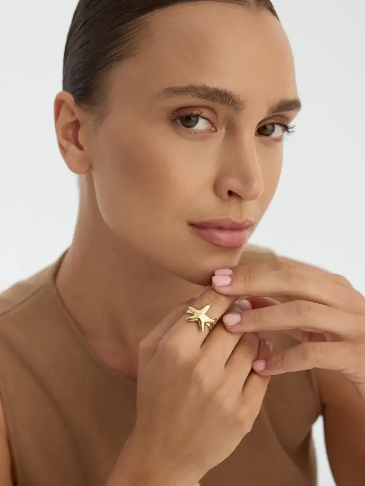 Yıldız Balık Figürlü Modern 14K Altın Yüzük - 4