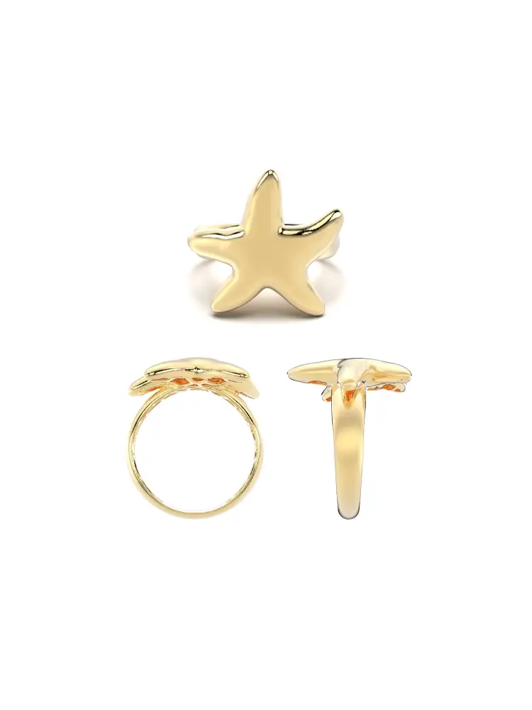 Yıldız Balık Figürlü Modern 14K Altın Yüzük - 8