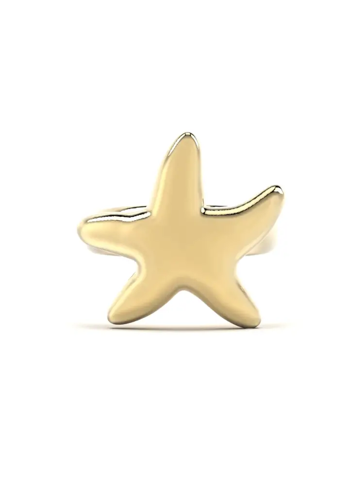 Yıldız Balık Figürlü Modern 14K Altın Yüzük - 5