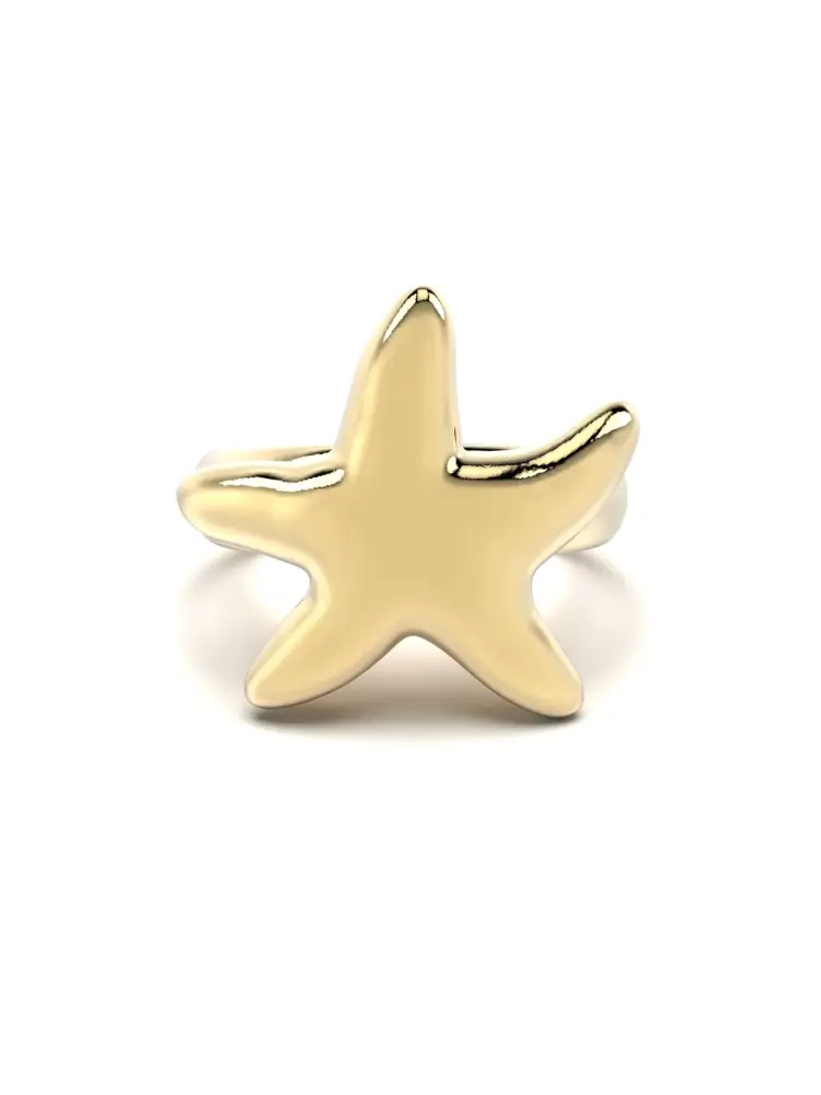 Yıldız Balık Figürlü Modern 14K Altın Yüzük - 1