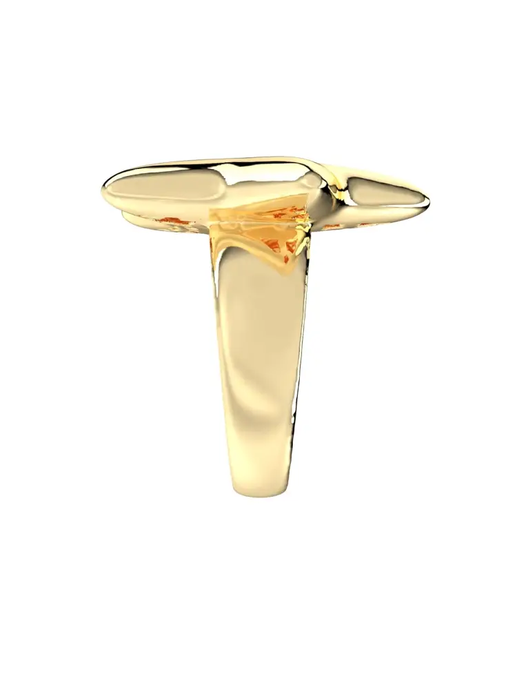 Yıldız Formlu Modern 14K Altın Yüzük - 7