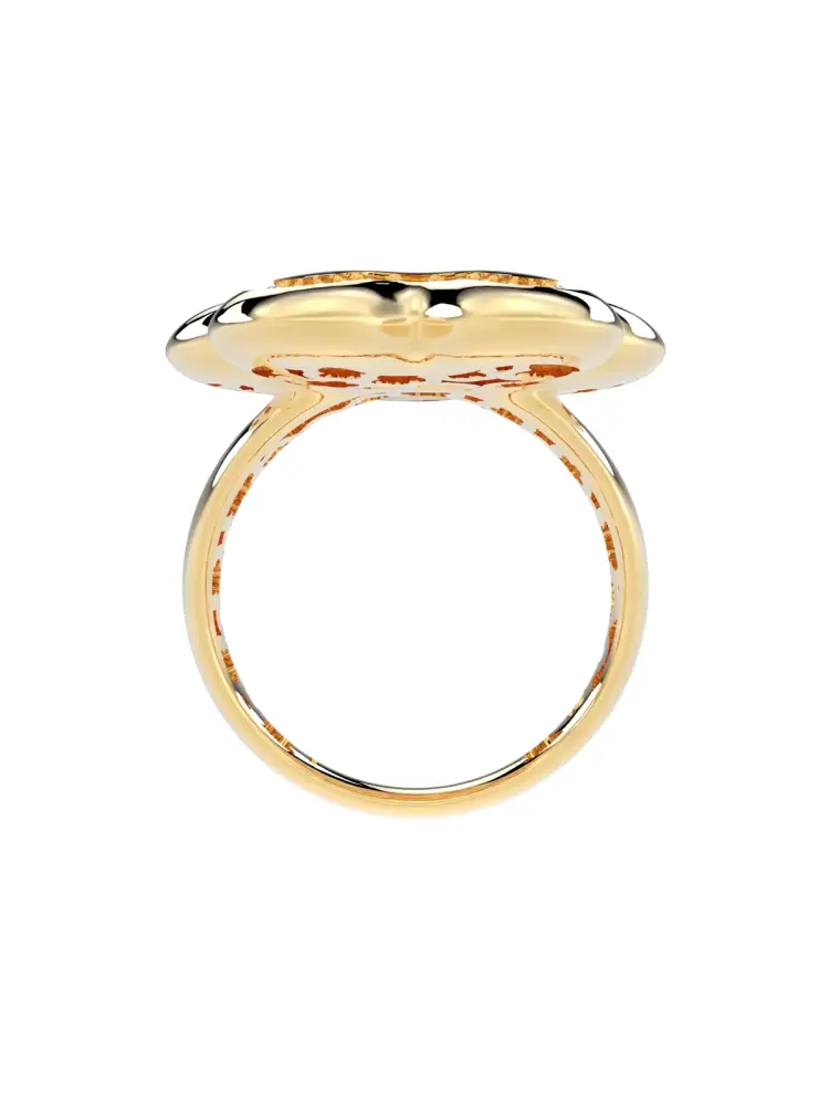 Yıldız Formlu Taş Sıralı 14K Altın Yüzük - 6