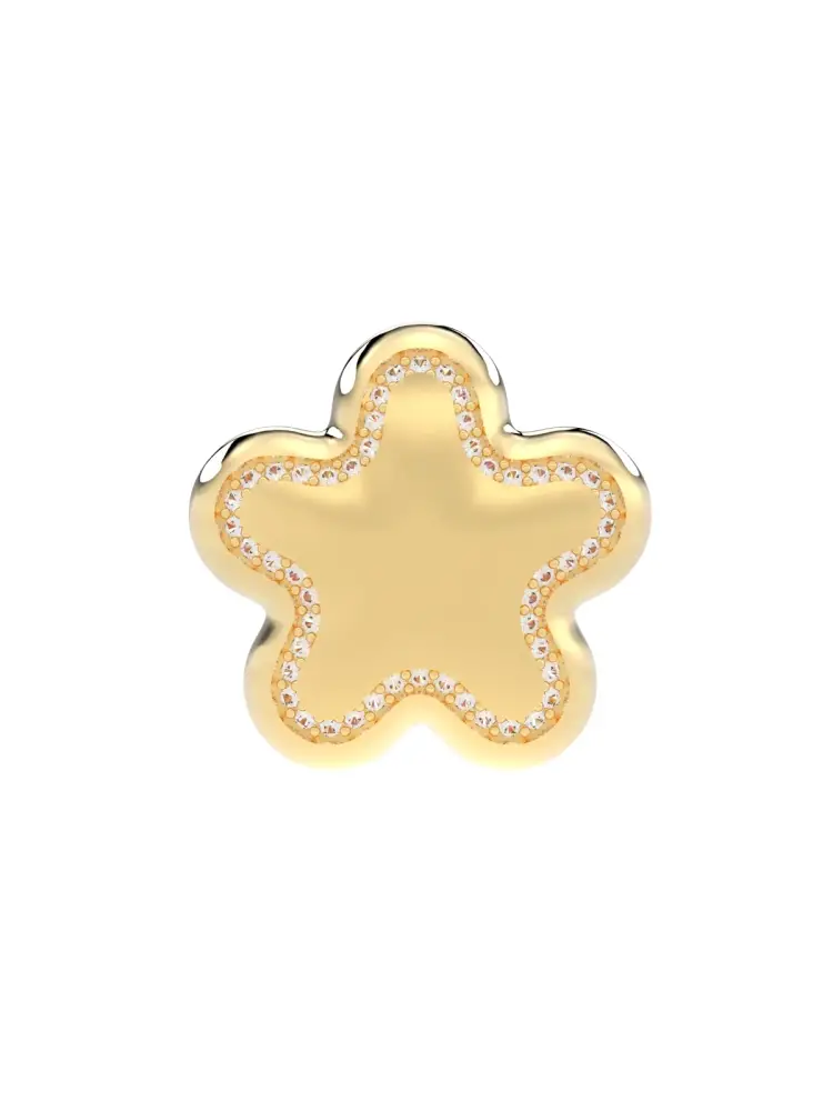 Yıldız Formlu Taş Sıralı 14K Altın Yüzük - 5