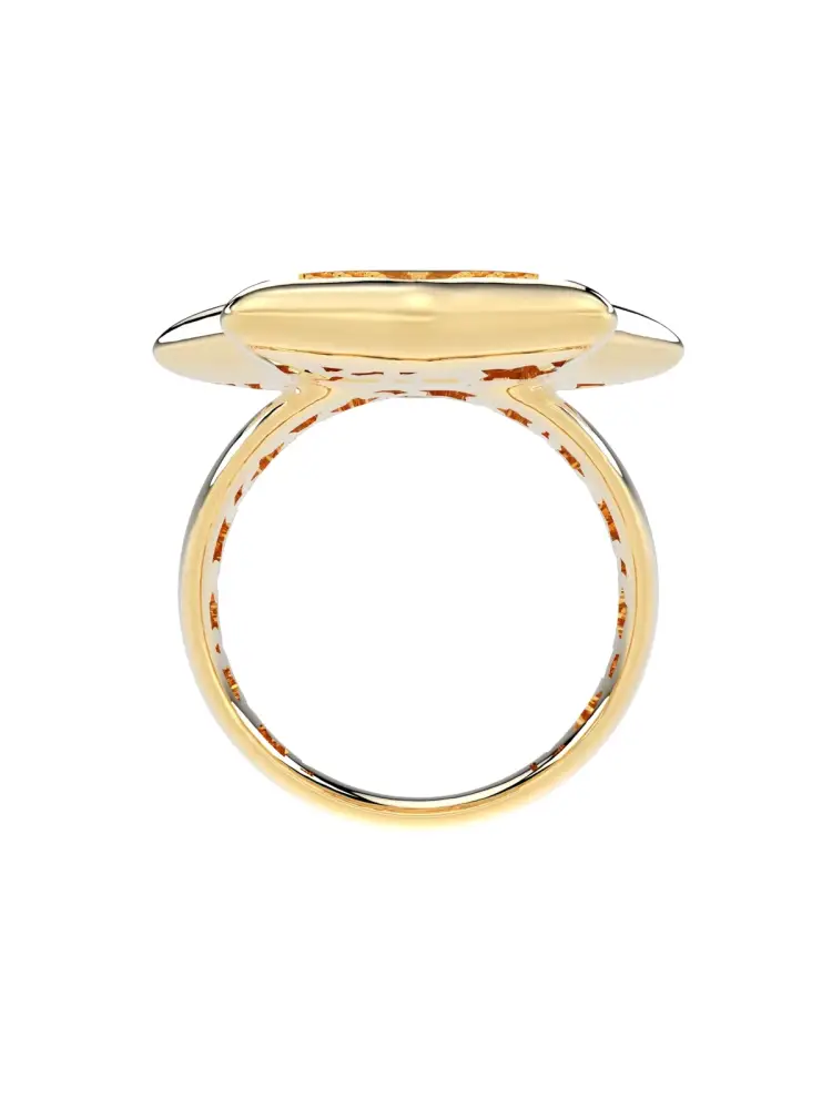 Yıldız Formlu Taş Sıralı 14K Altın Yüzük - 6