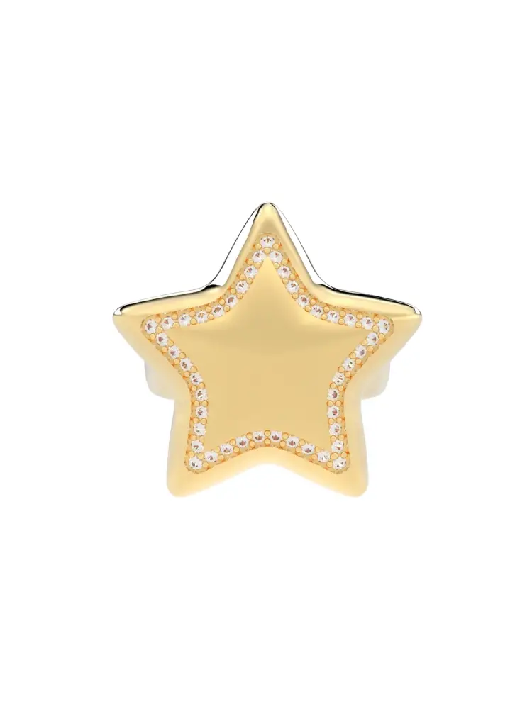 Yıldız Formlu Taş Sıralı 14K Altın Yüzük - 5