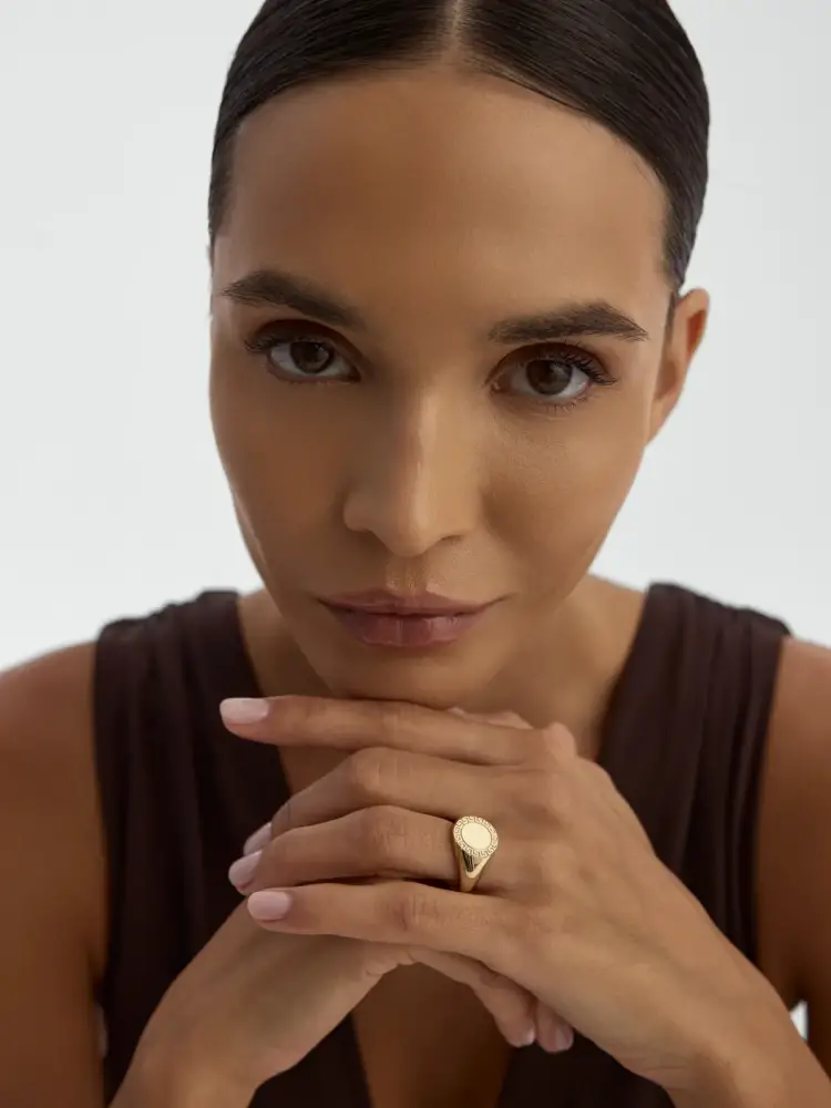 Yunan Desenli Klasik 14K Altın Yüzük - 4