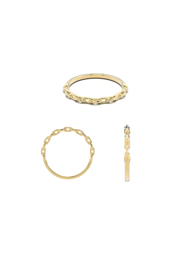 Zincir Formlu Minimal 14K Altın Yüzük - 9