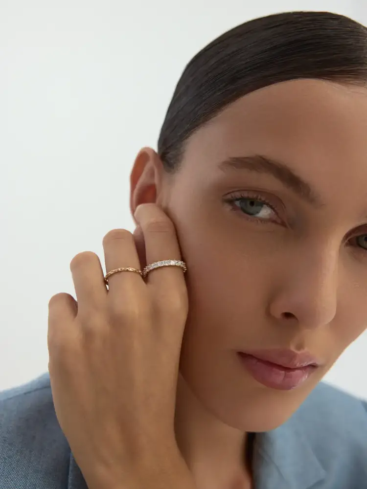 Zincir Formlu Minimal 14K Altın Yüzük - 3